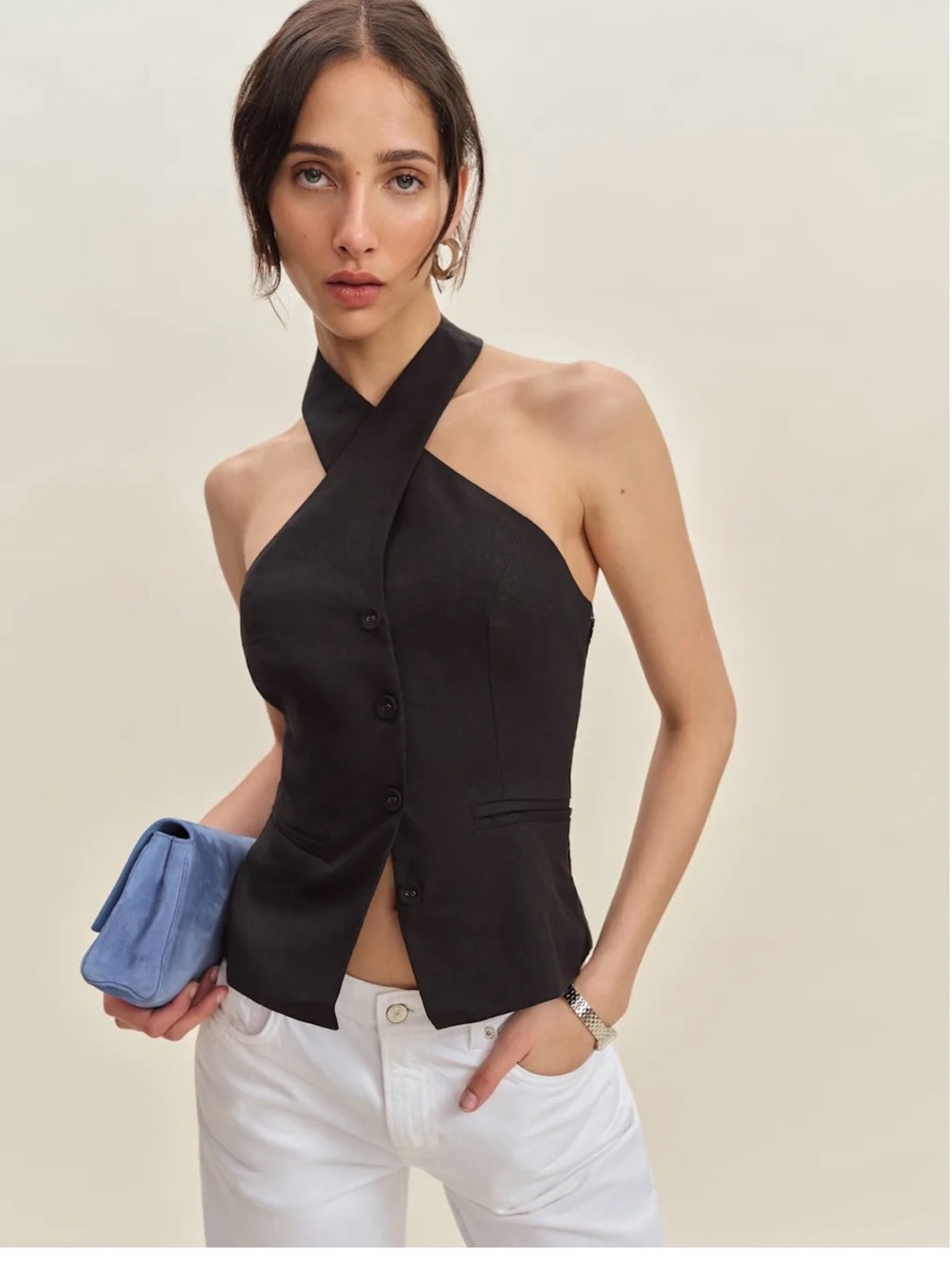 Reformation Tate Linen Top